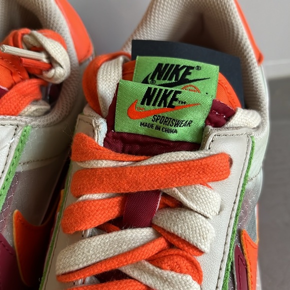 Nike x CLOT x sacai LDWaffle Orange Blaze Sneakers - Picture 8 of 12